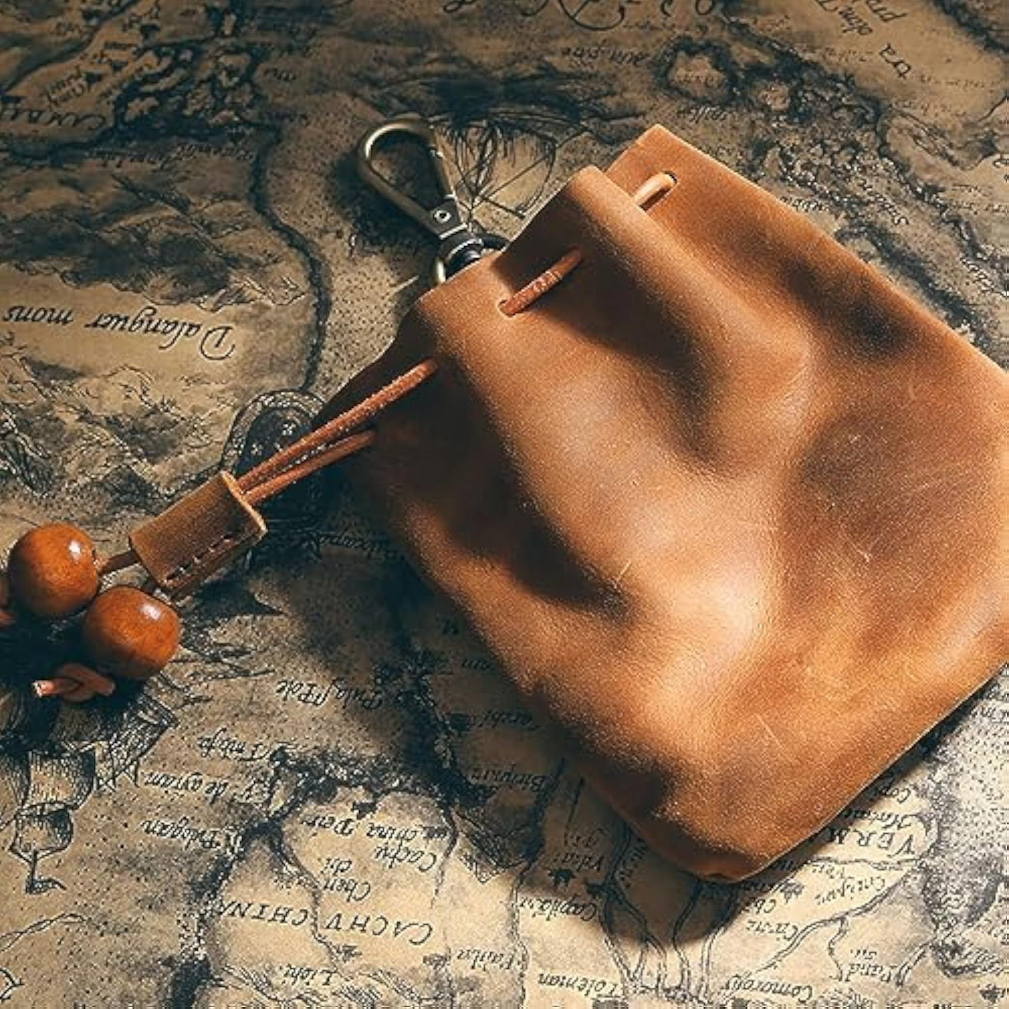Medieval Leather Coin Purse Bag, Vintage Style
